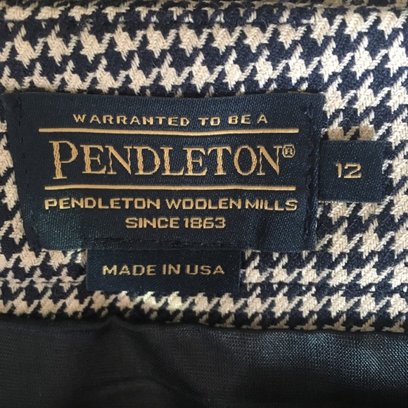 Pendleton Skirt Pencil Wool Houndstooth Striped 12 - Picture 2 of 6